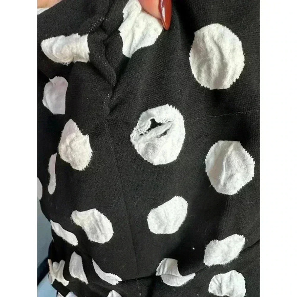 Autumn Adeigbo Bianca Puff Sleeve Black Polka Dot Mini Dress - Picture 10 of 11